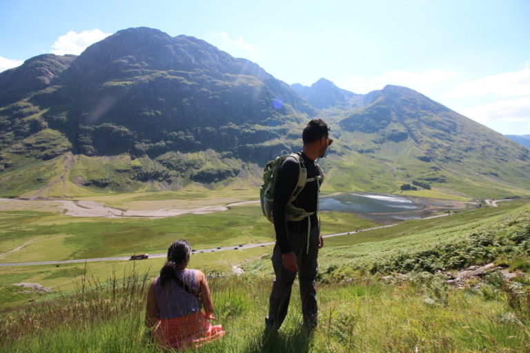 Lost up a mountain in Glencoe as we overlook the grassland