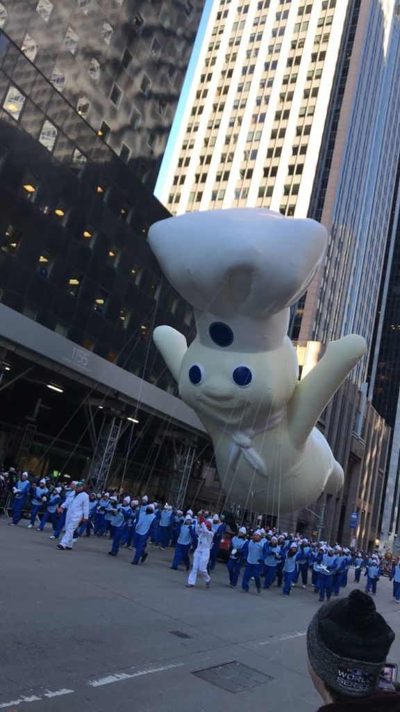 Pillsbury Doughboy float at Macy's Thanksgiving Day Parade