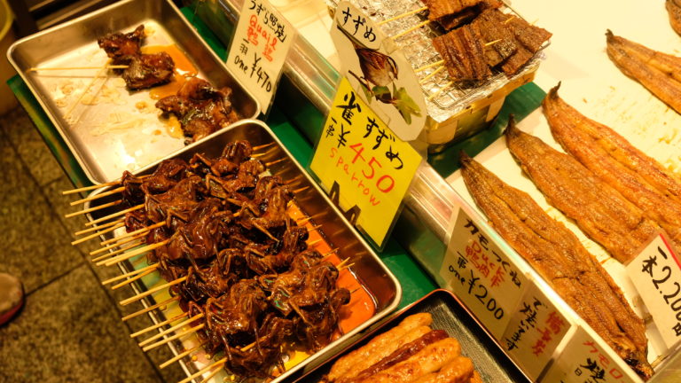Sparrow meat at Nishiki Market​