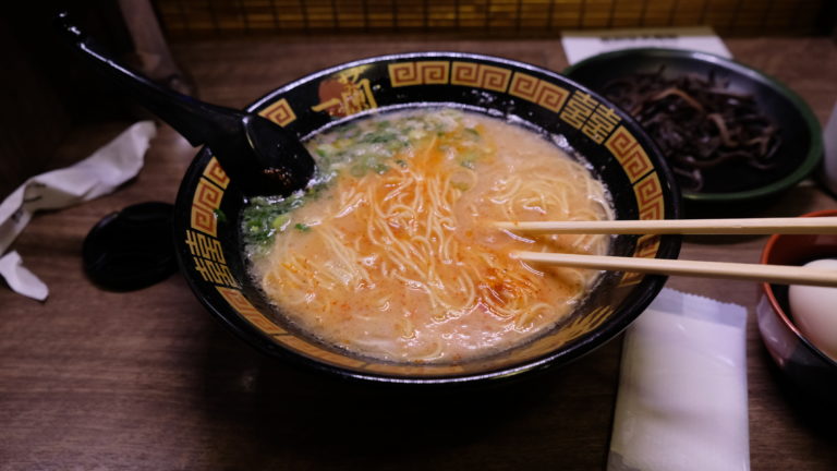 A savory bowl of warm Ichiran Ramen