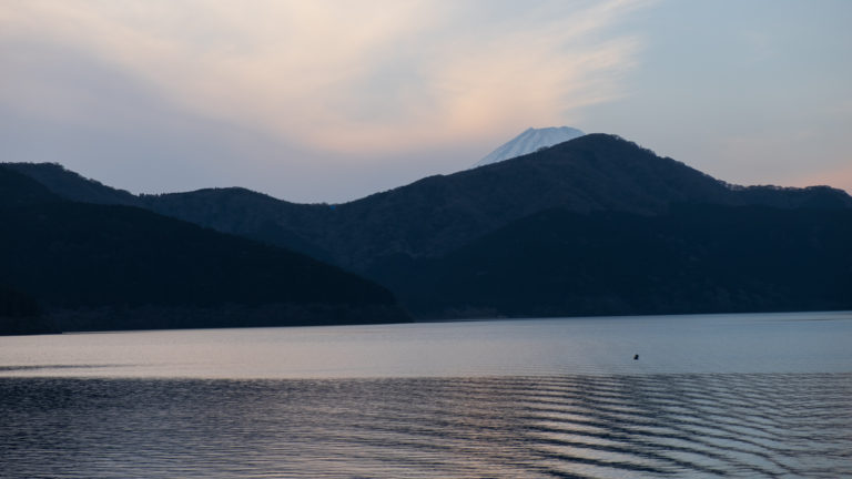 Lake views with Mount Fuji hiding in the back