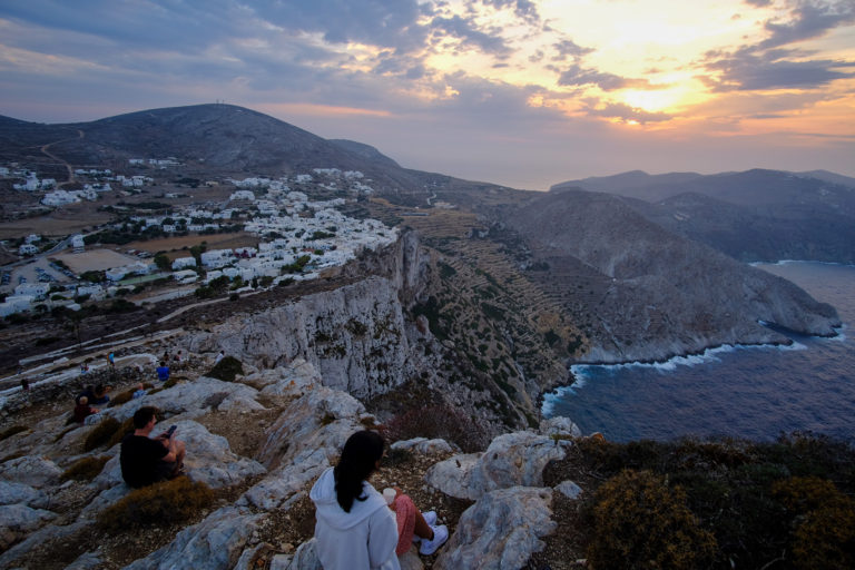 Sunset over Folegandros island