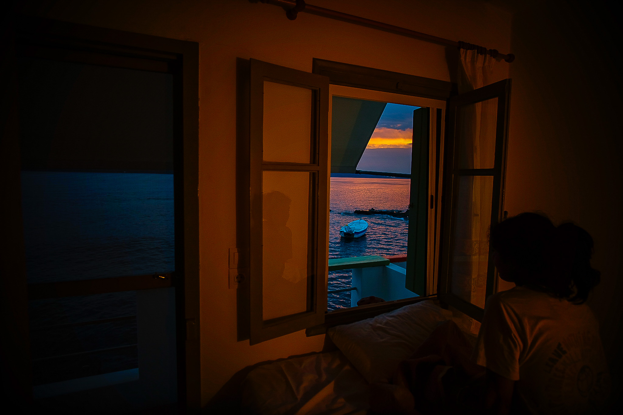 Watching sunset from Airbnb room